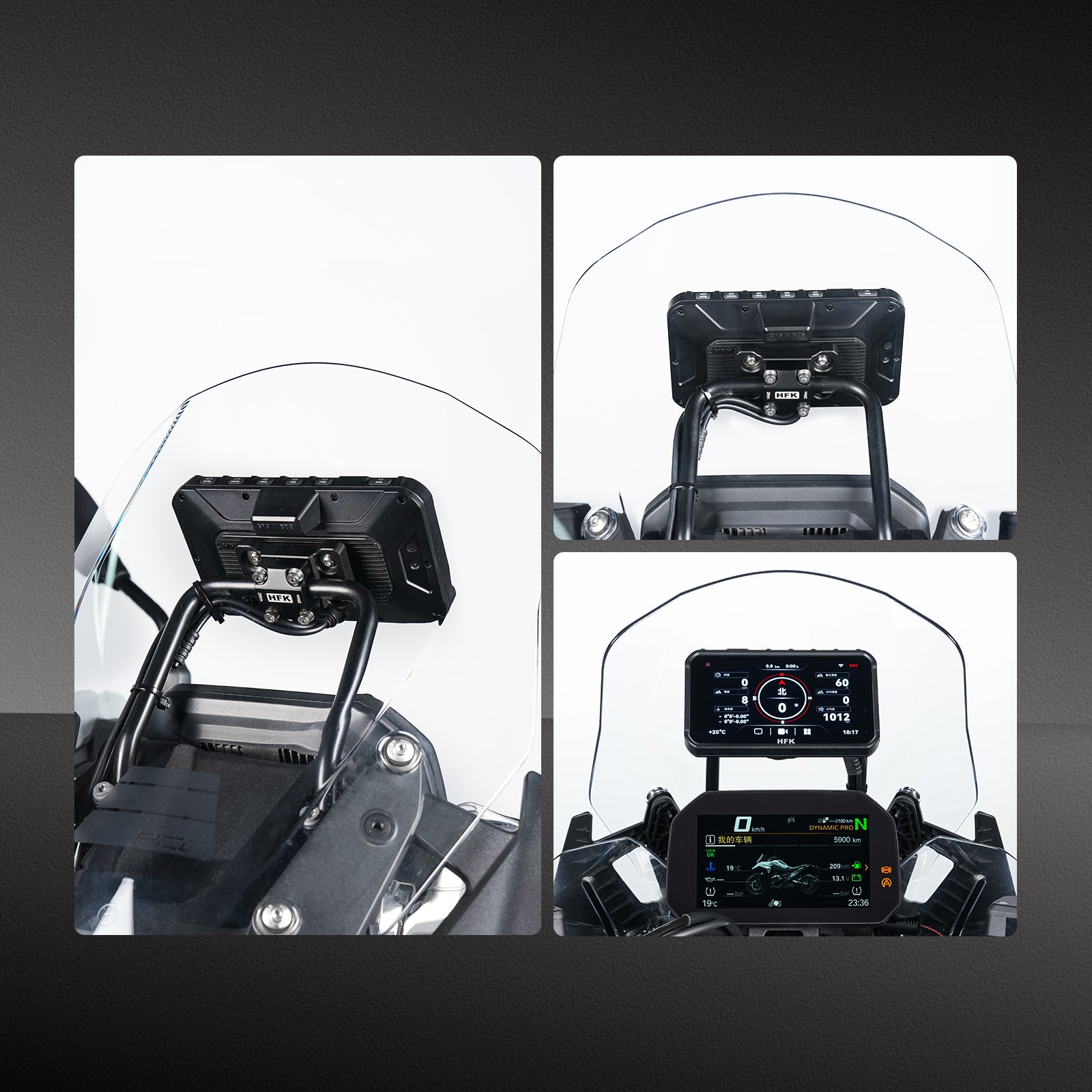 HFK CNC Tube Clamp Bracket for HC50 Motorcycle Carplay,Alloy CNC Crossbar Clamp for 12-13mm Crossbars