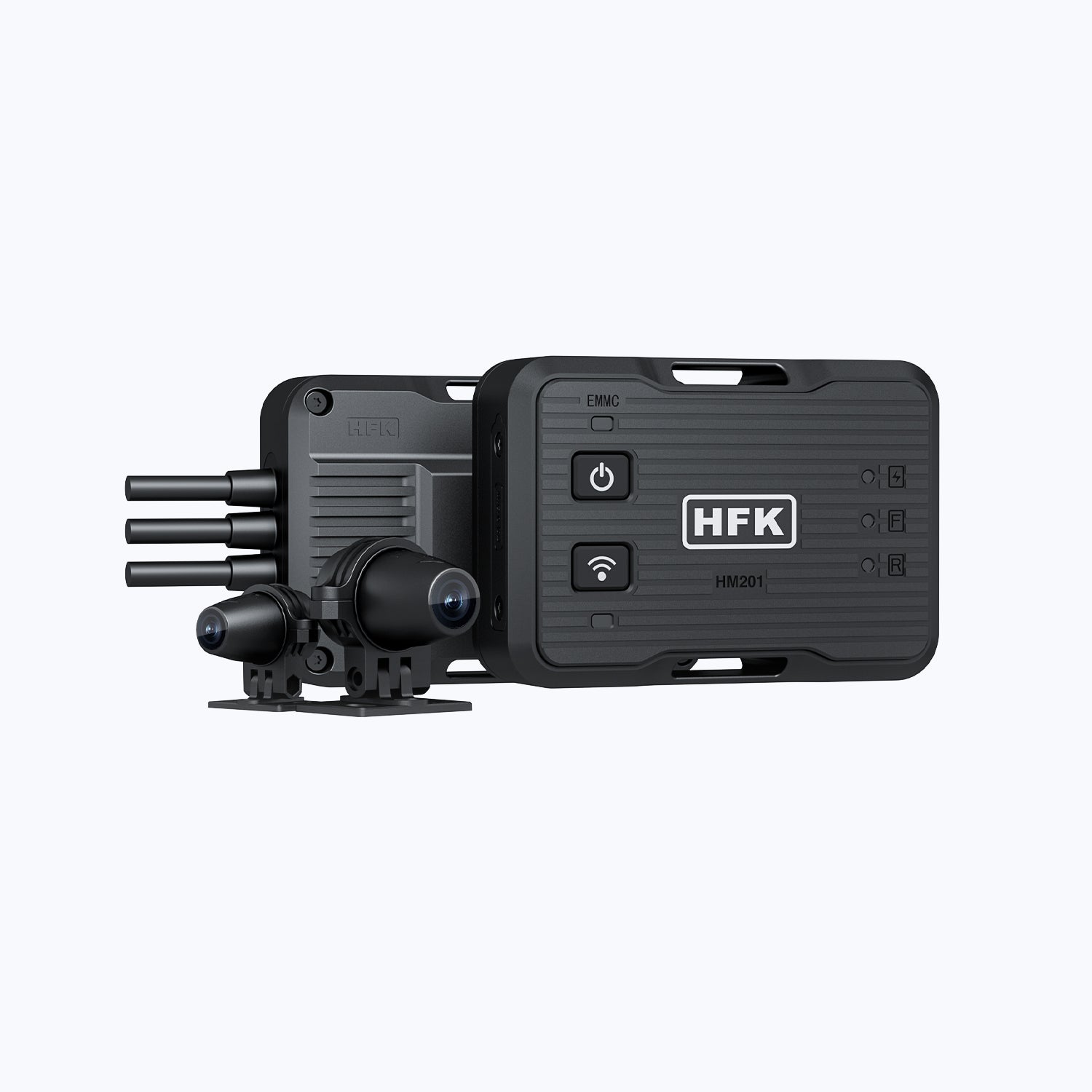 HFK HM201 Concealed Motorcycle Dash Cam – Dual Lens Full HD Camera with Night Vision