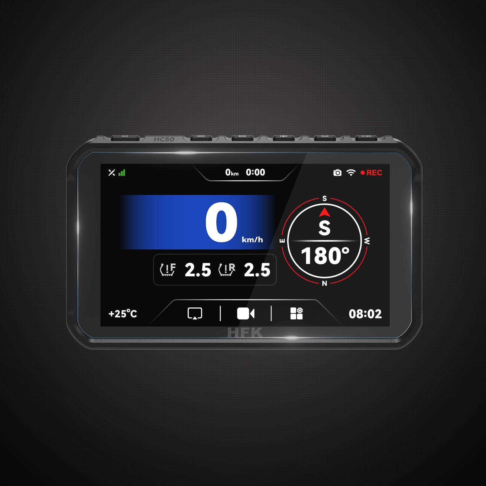 HFK Screen Protector HC50 Motorcycle Carplay Dashcam
