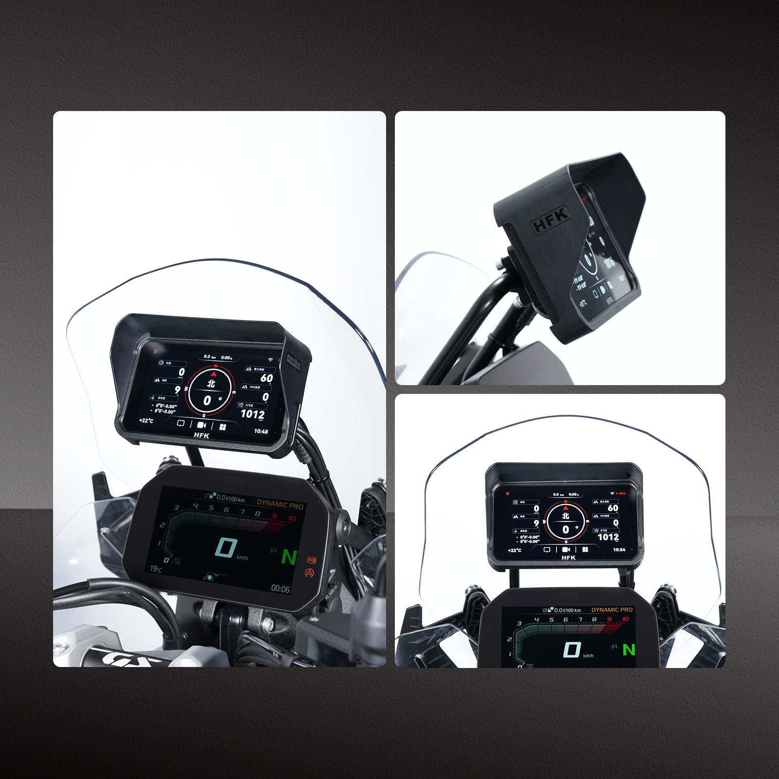 HFK Sun Shade HC50 Motorcycle Carplay Dashcam